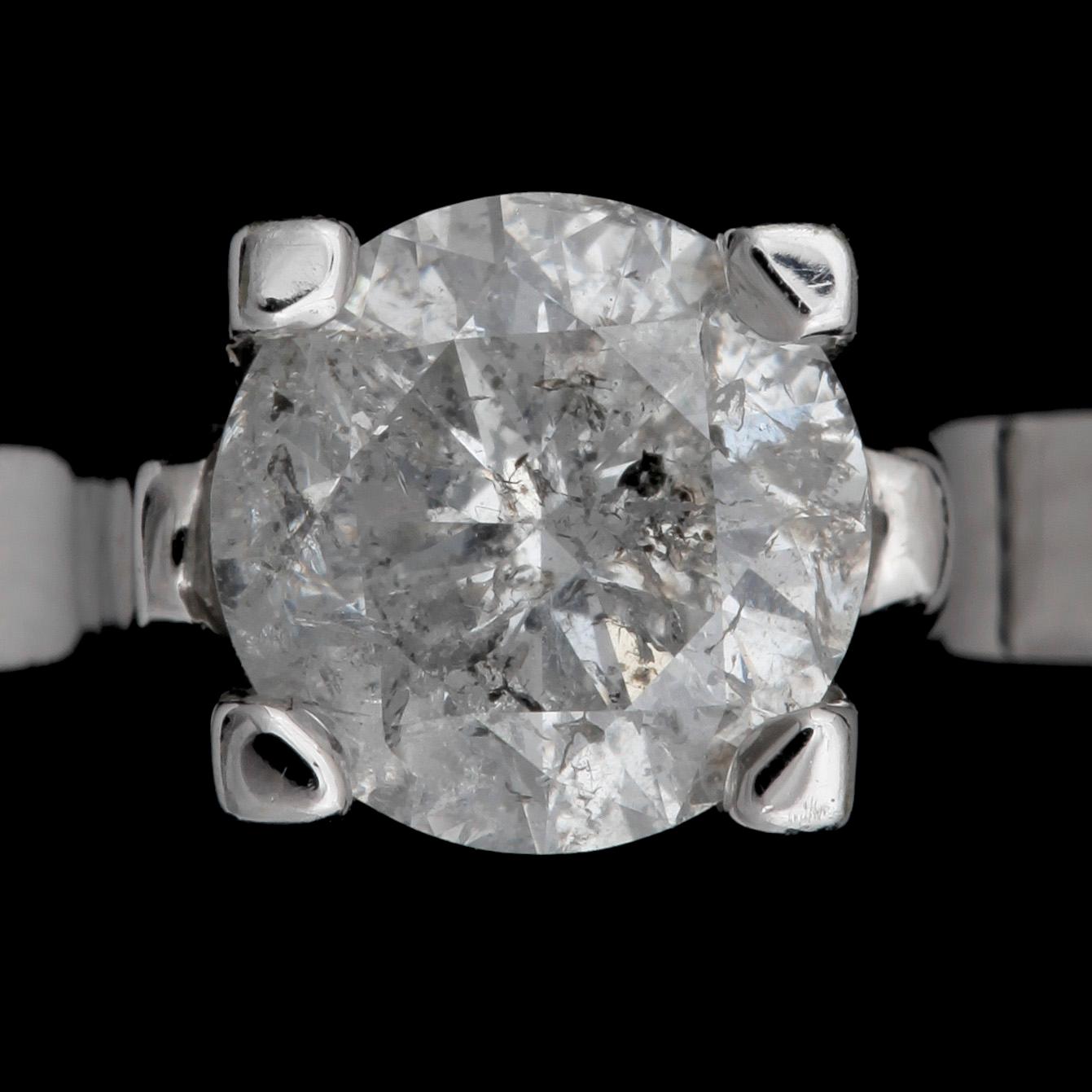 RING, enstensring, 14k vitguld med briljantslipad diamant ca0,92ct. Tot vikt 3,2g.