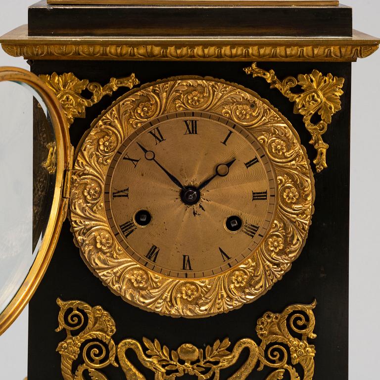 An Empire-style late 19th century mantel clock.