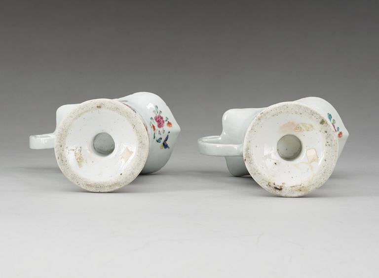 A pair of famille rose ewers, Qing dynasty, Qianlong (1736-95).