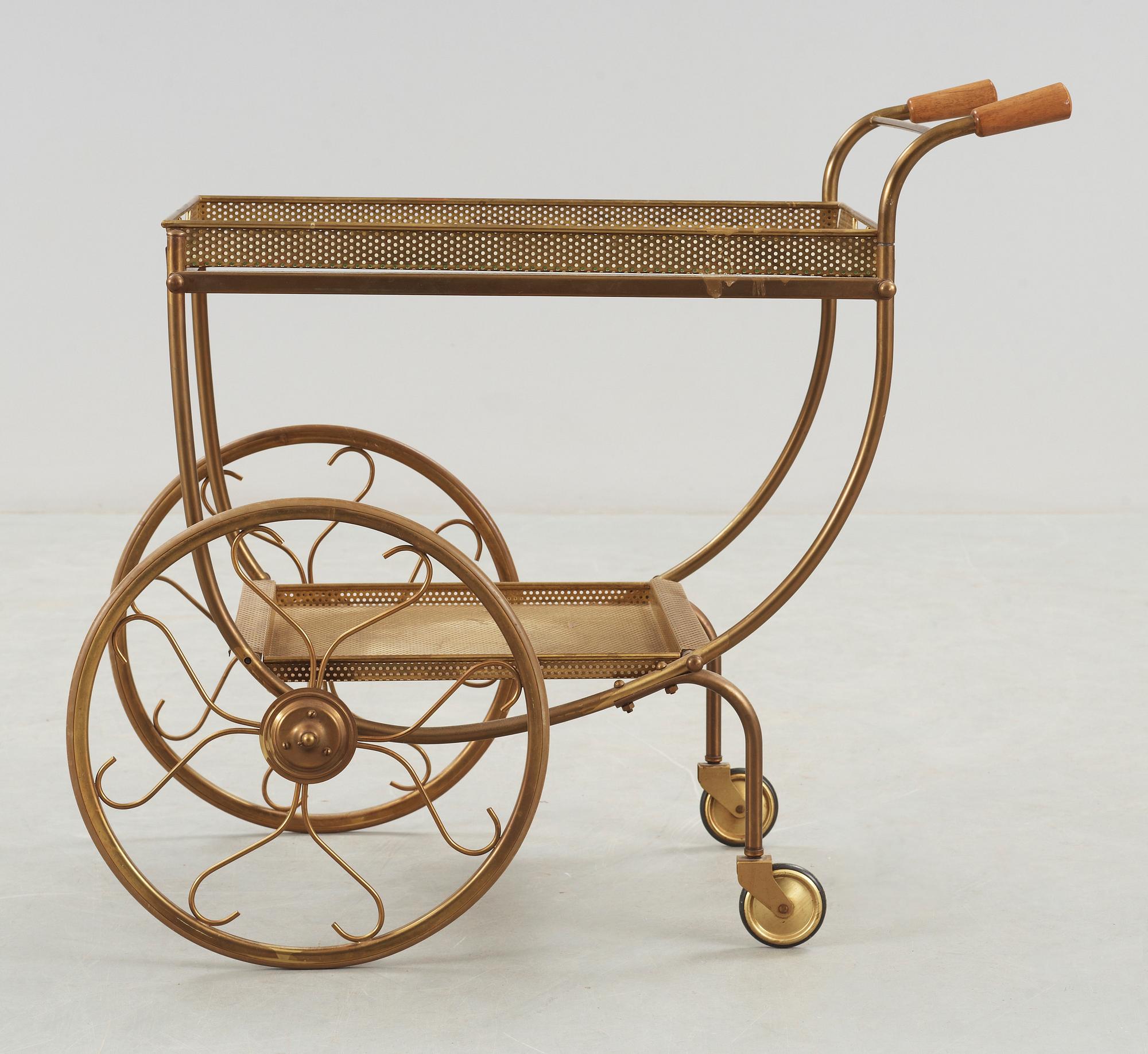 SERVERINGSVAGN, mässing, omkring 1900-talets mitt,