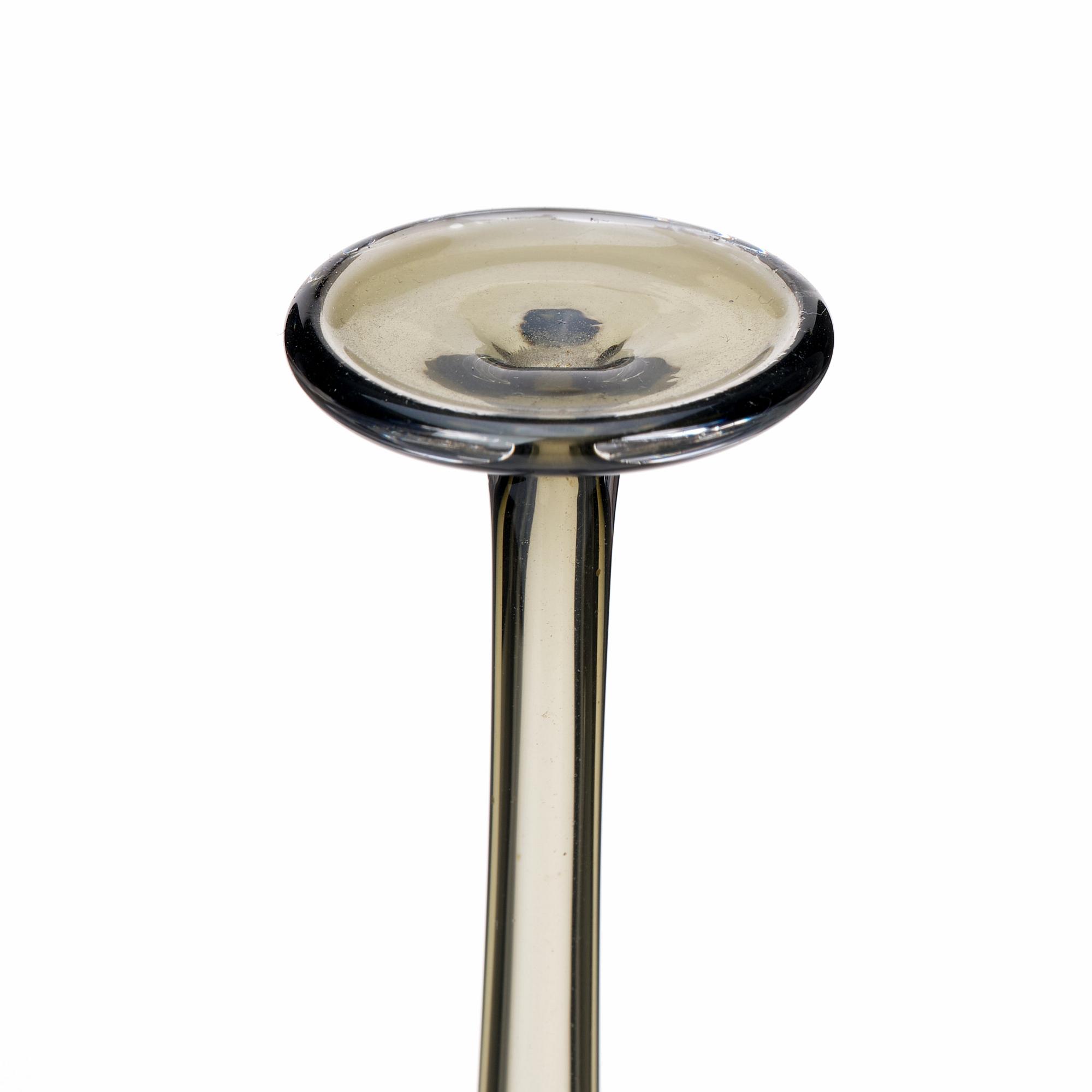 Nils Landberg, a red and green tinted glass vase, Orrefors 1961.