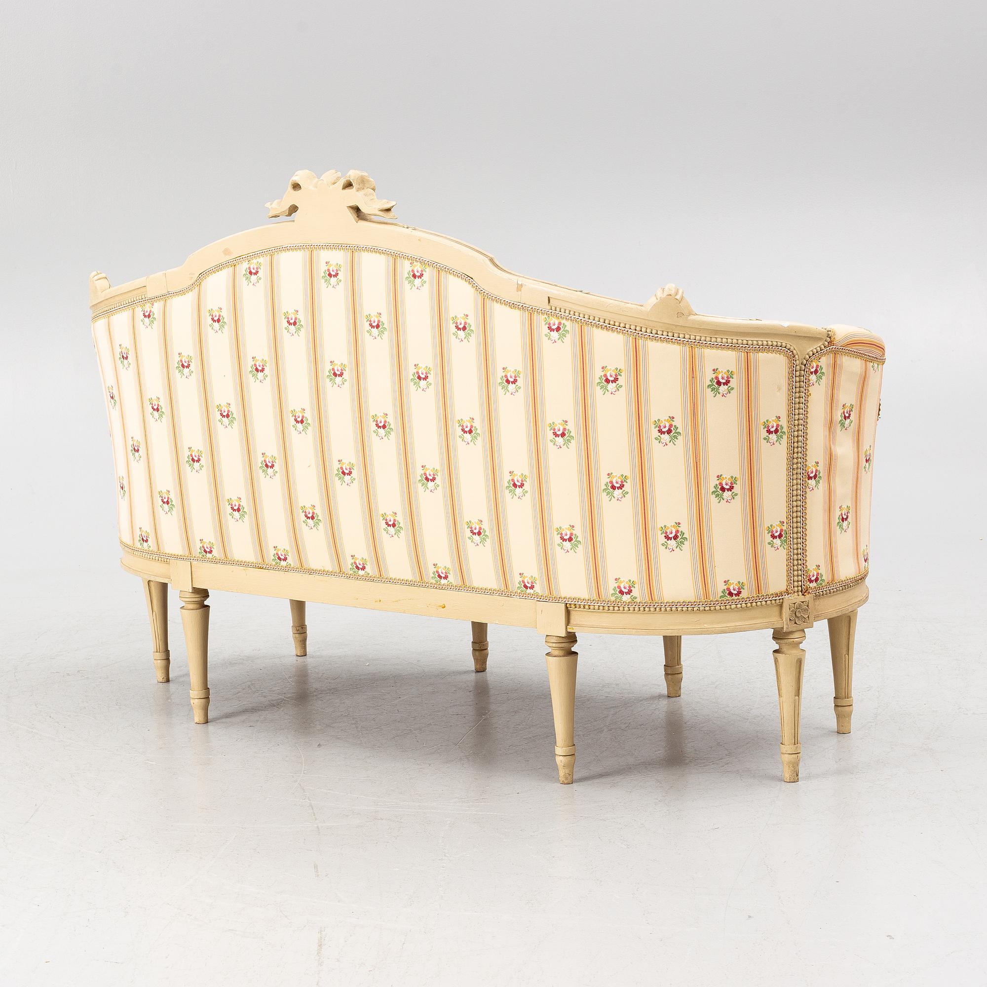 Soffgrupp, 3 delar, gustaviansk stil, 1900-talets första hälft.