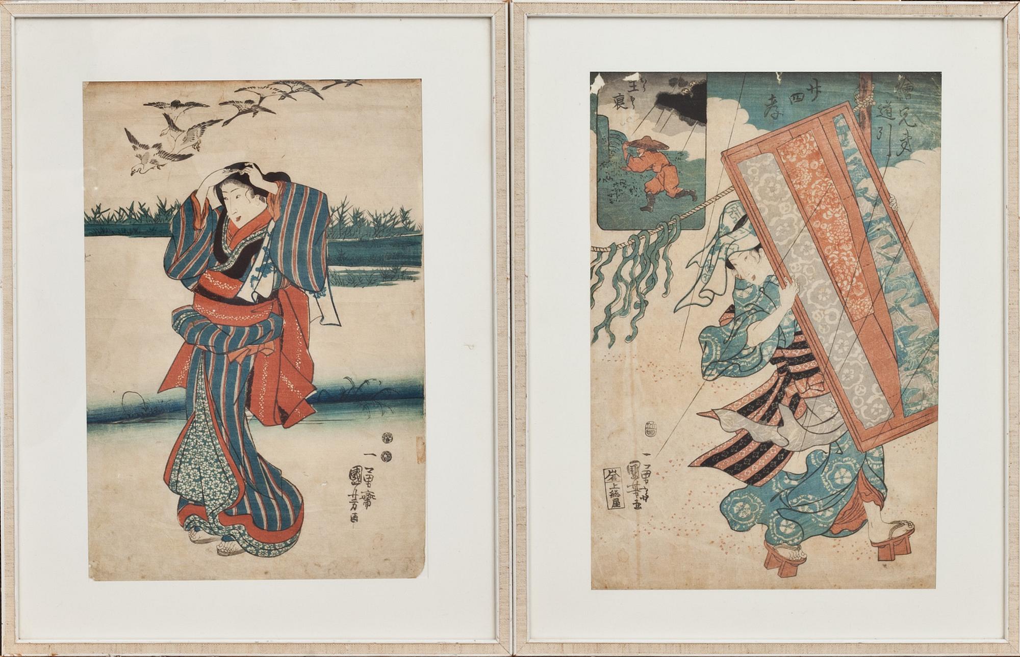 TRÄSNITT, 2 st, Japan, 1900-talets början.