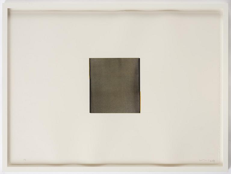 Callum Innes, "Ivory Black Blue / Quinacridone Gold (no. 59)".