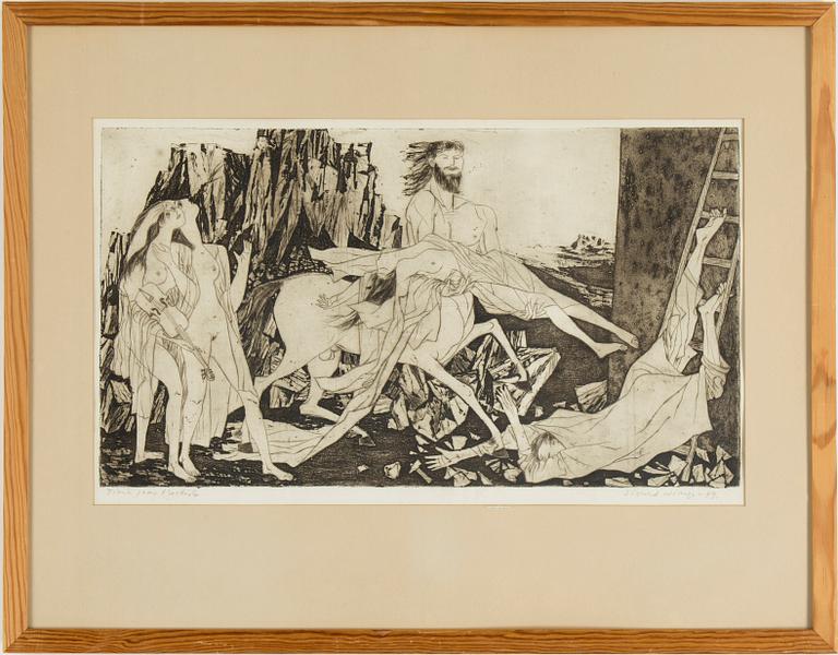 A SIGURD WINGE etching signed and dated -49.