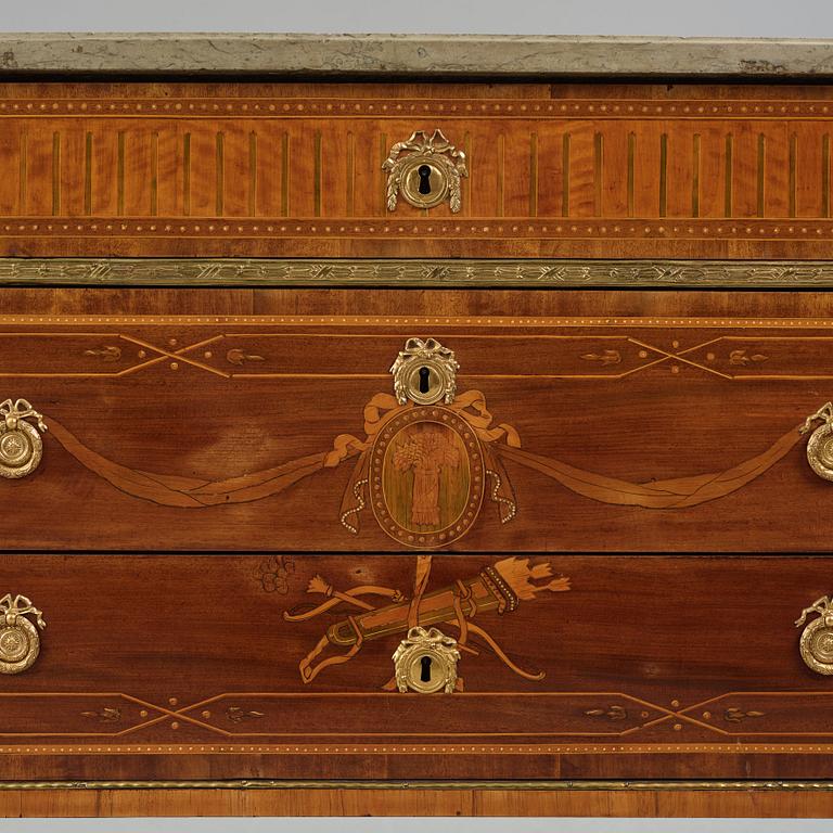 A Gustavian commode by N P Stenström (master in Stockholm 1781-1790), late 18th century, not signed.