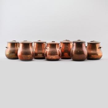 BULKRUKOR, 7 st, koppar, 1800-tal.