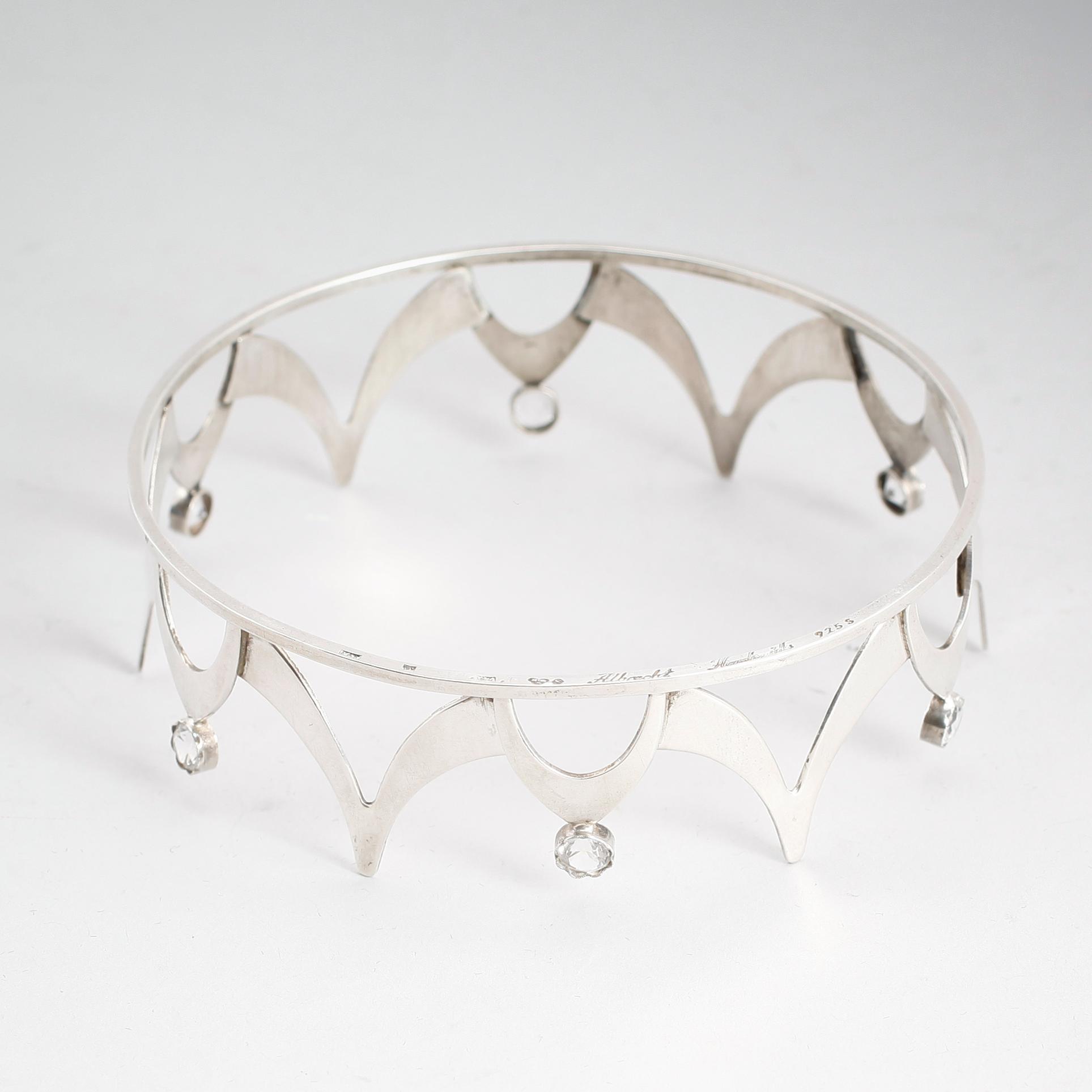 BRUDKRONA, silver, Albrecht, 1900-talets andra hälft.