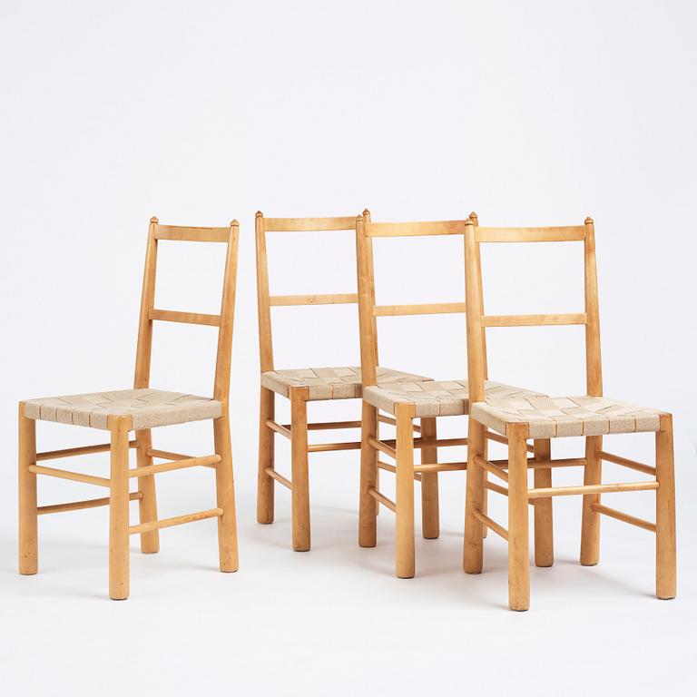 Gunnar Asplund, a set of four chairs for the Stockholm City Library, Nordiska Kompaniet ca 1928.