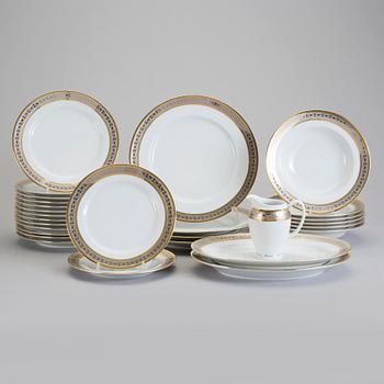 SERVISDELAR, 28 stycken, "Monaco", porslin, Rosenthal, 1990/2000-tal.