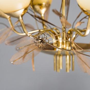 Paavo Tynell, A pair of mid-20th-century '9029/6' chandeliers for Taito, Finland.