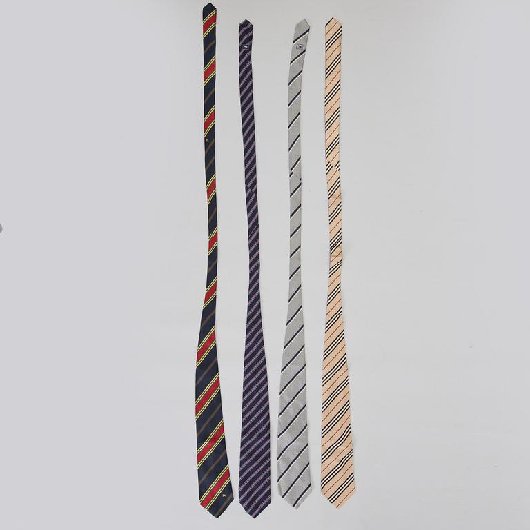 A set of four ties by Burberry.