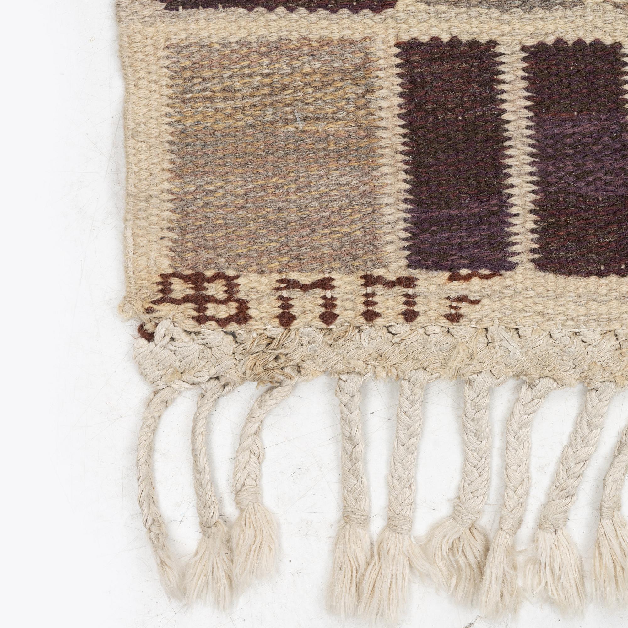 Barbro Nilsson, a carpet, 'Salerno grå', ('Kristianstad'), flat weave, c. 259 x 189 cm, signed AB MMF BN.