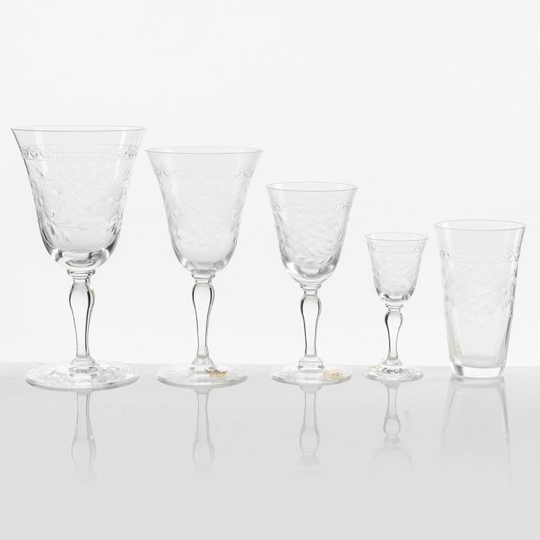 A 71-piece glass service, Kosta, Sweden, mid 20th century.