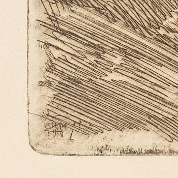 Anders Zorn, etching, 1907, signed in pencil.