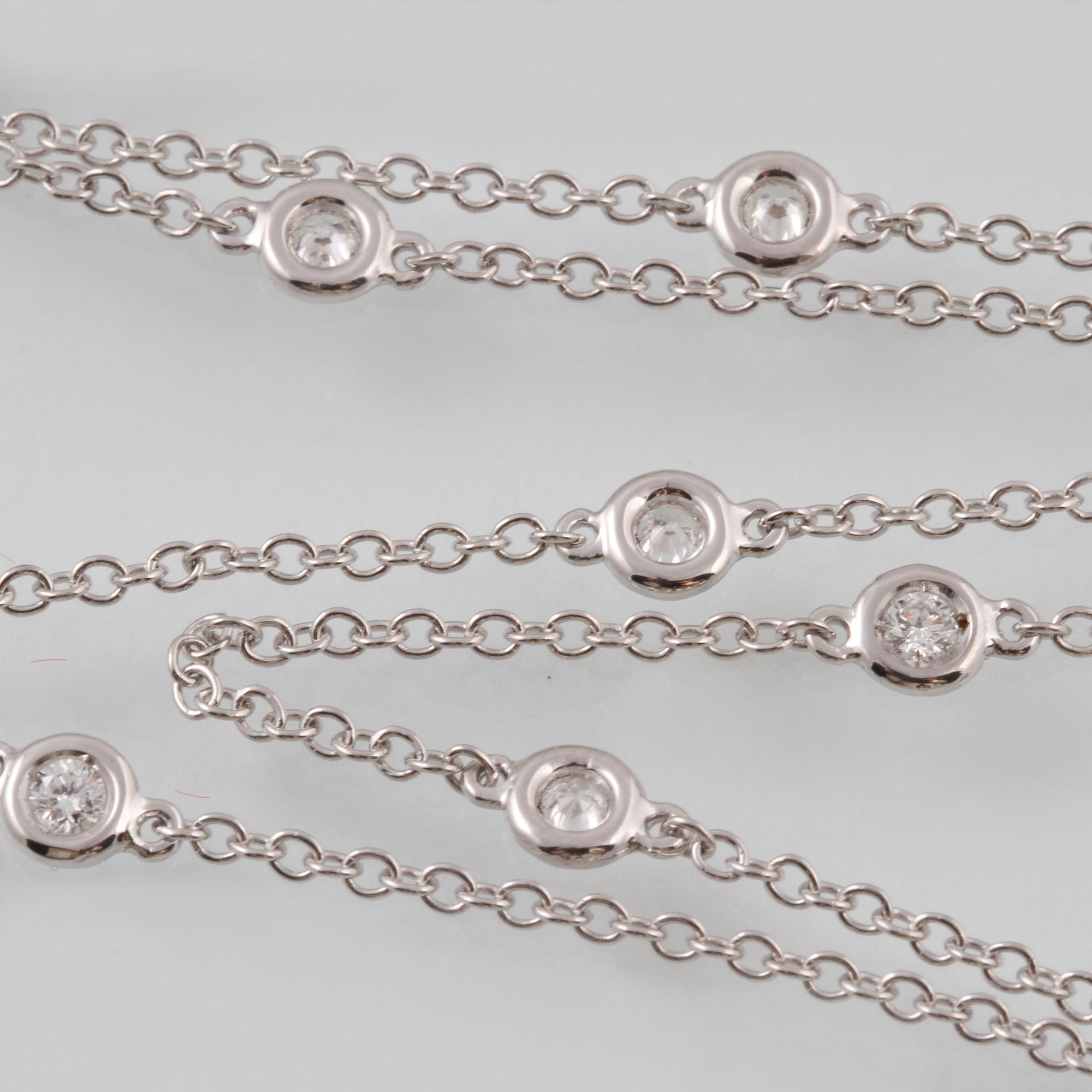 COLLIER, 18K vitguld med 15 briljantslipade diamanter ca 0.70 ct, Milano, Italien. Vikt 5,8 gram.