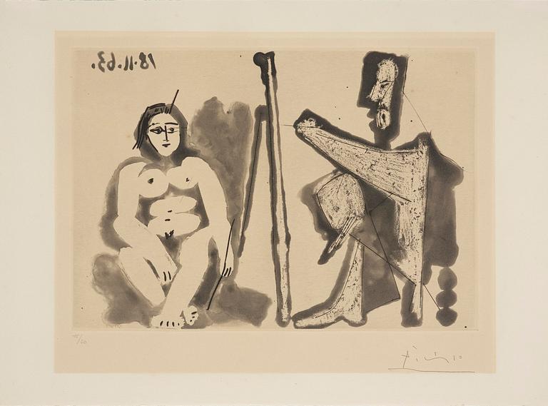 Pablo Picasso, ”Le Peintre Et Son Modele".