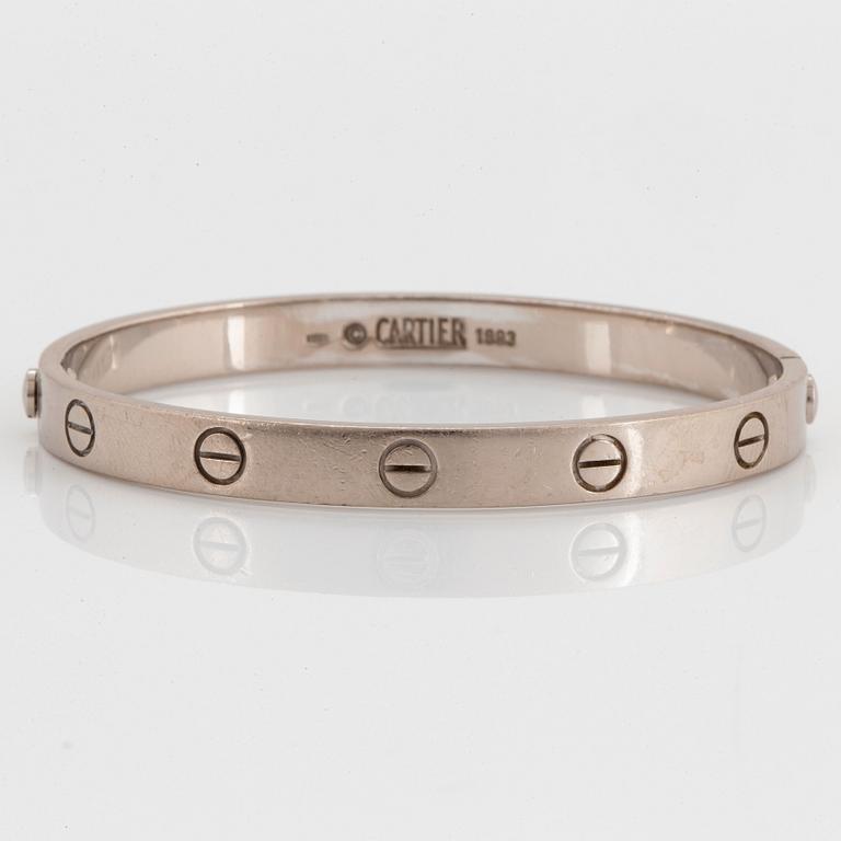 A Cartier "Love" bracelet in 18K white gold.