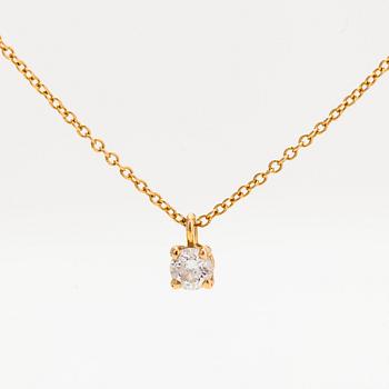 Tiffany & Co, an 18K gold necklace with a diamond ca. 0.17 ct.