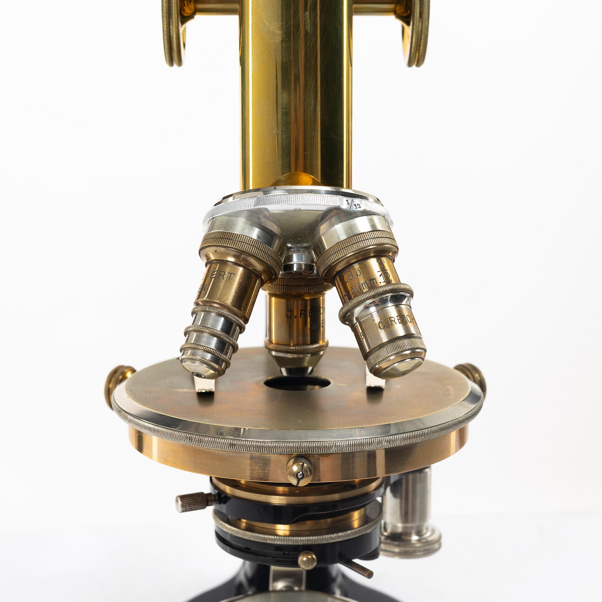 C Reichert, microscope in case, Austria, circa 1900.