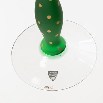 Anne Nilsson, A pair of "Celeste" glass candle holders, Orrefors.