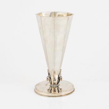 A Swedish silver vase, mark of CG Hallberg, Stockholm 1940.
