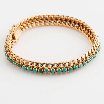 Armband 18K guld med turkoser.