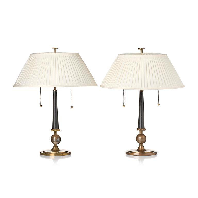 Harald Notini, a pair of table lamps model "15009", Arvid Böhlmarks Lampfabrik, Stockholm, 1930s.