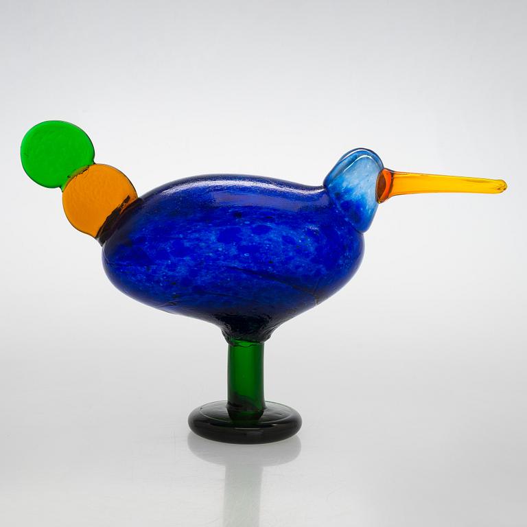 Oiva Toikka, Glass bird, "Kiikkuri" signed Oiva Toikka Nuutajärvi Notsjö.