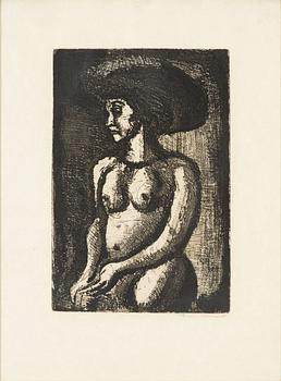 Georges Rouault, "Fille au Grand Chapeau" från "Réincarnation du Père Ubu".