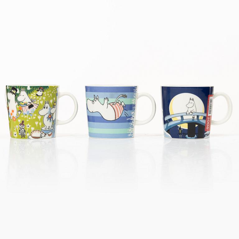 Arabia, three Moomin mugs, Finland, 2006-14.