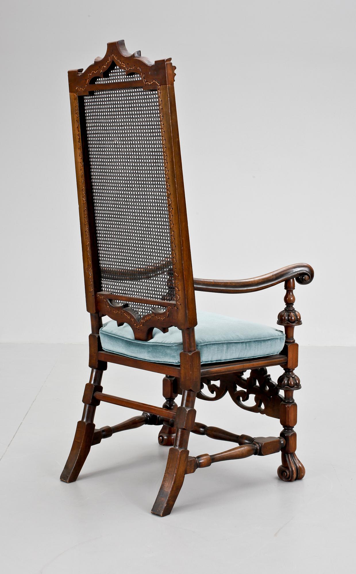 KARMSTOL, engelsk/holländsk barockstil, 1900-tal.