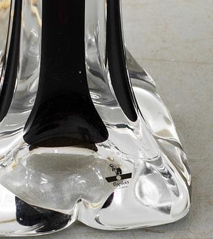 BORDSLAMPOR, ett par, glas, Flygsfors. 1900-talets andra hälft.