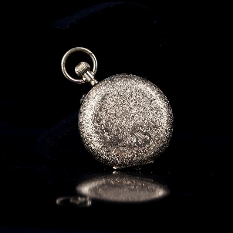 DAMKLOCKA, guld 14k, omkring 1900.