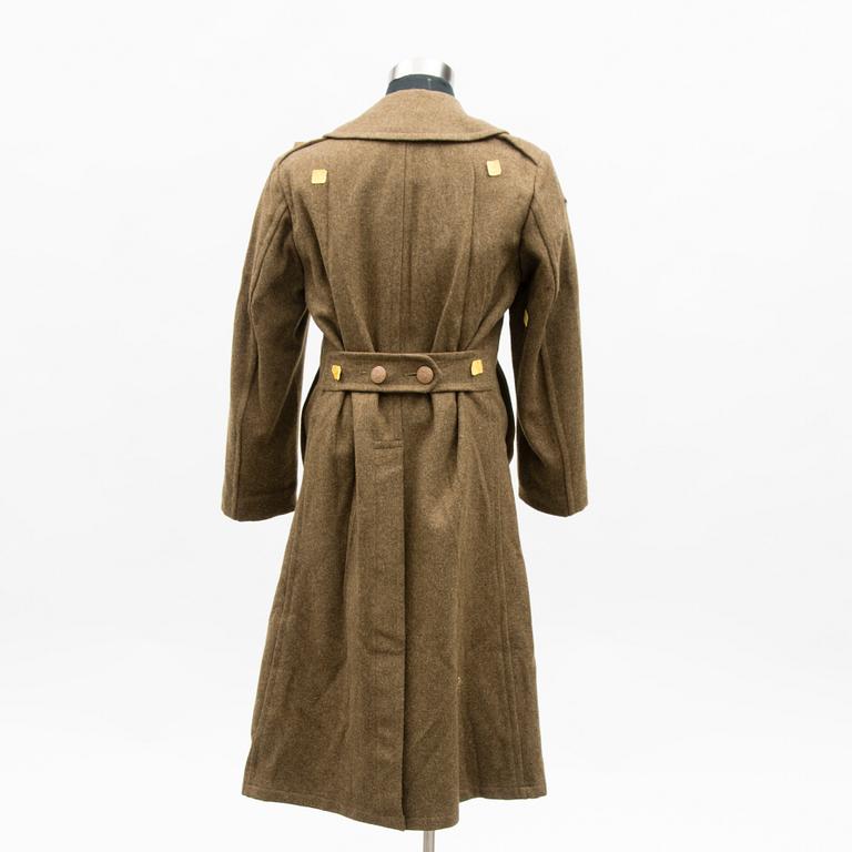 A replica US WWII miltary overcoat.