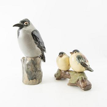 Gunnar Hansson, figurines 2 pcs signed stoneware.