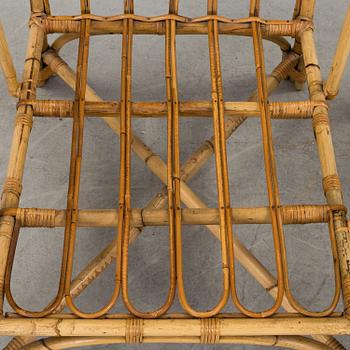 A pair of Garden Armchairs with one stool, mid 20th century.