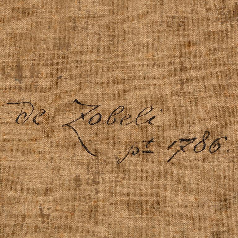 UNKNOWN ARTIST, oil on canvas, dated atergo 1786.