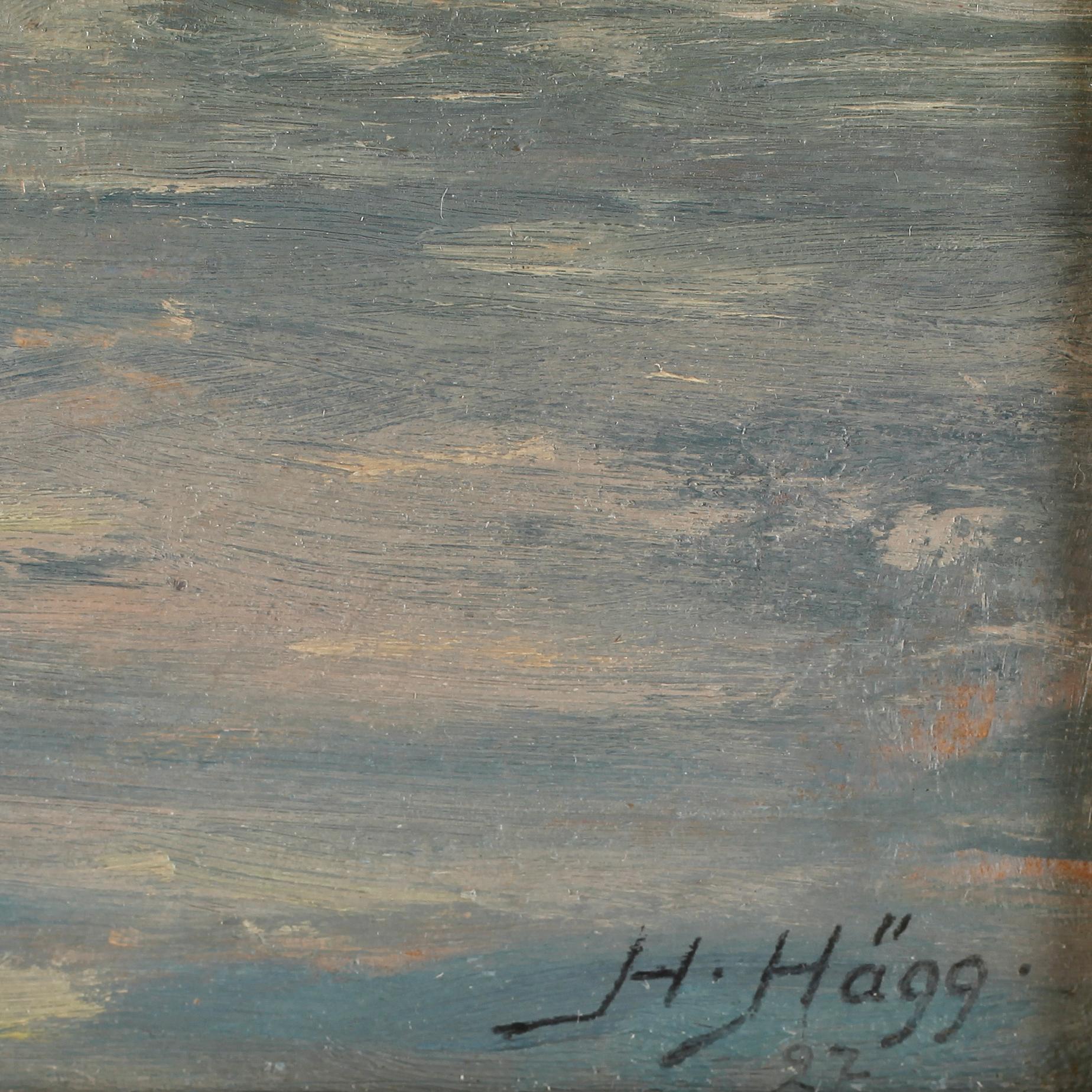 HERMAN HÄGG, olja på pannå, sign.