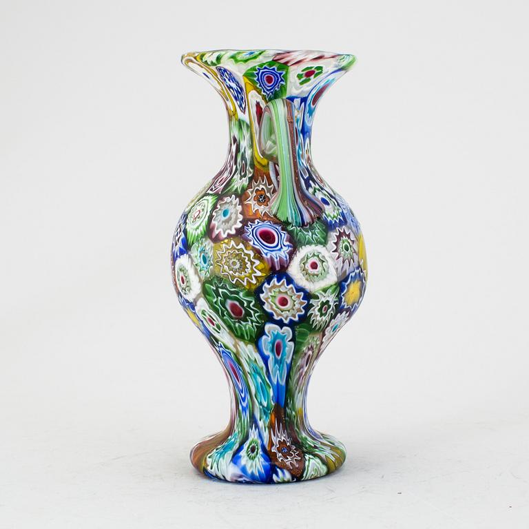 A MILLEFIORI GLASS VASE, Italy, mid 20th century.