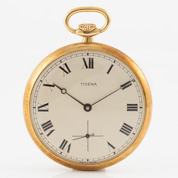 Pocket watch, Tidena, 14K gold, 46.5 mm.