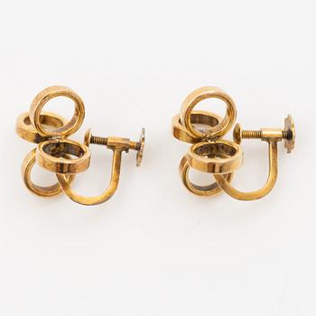 Cecilia Johansson, ringar, 2 st, samt ett par örhängen, silver och förgyllt silver.