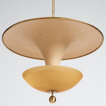Bertil Brisborg, & Olle Elmgren, a pair of ceiling lamps, custom made, Nordiska Kompaniet 1940s.