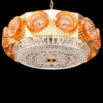 CARL FAGERLUND, troligen, taklampa, Orrefors, 1900-talets andra hälft.