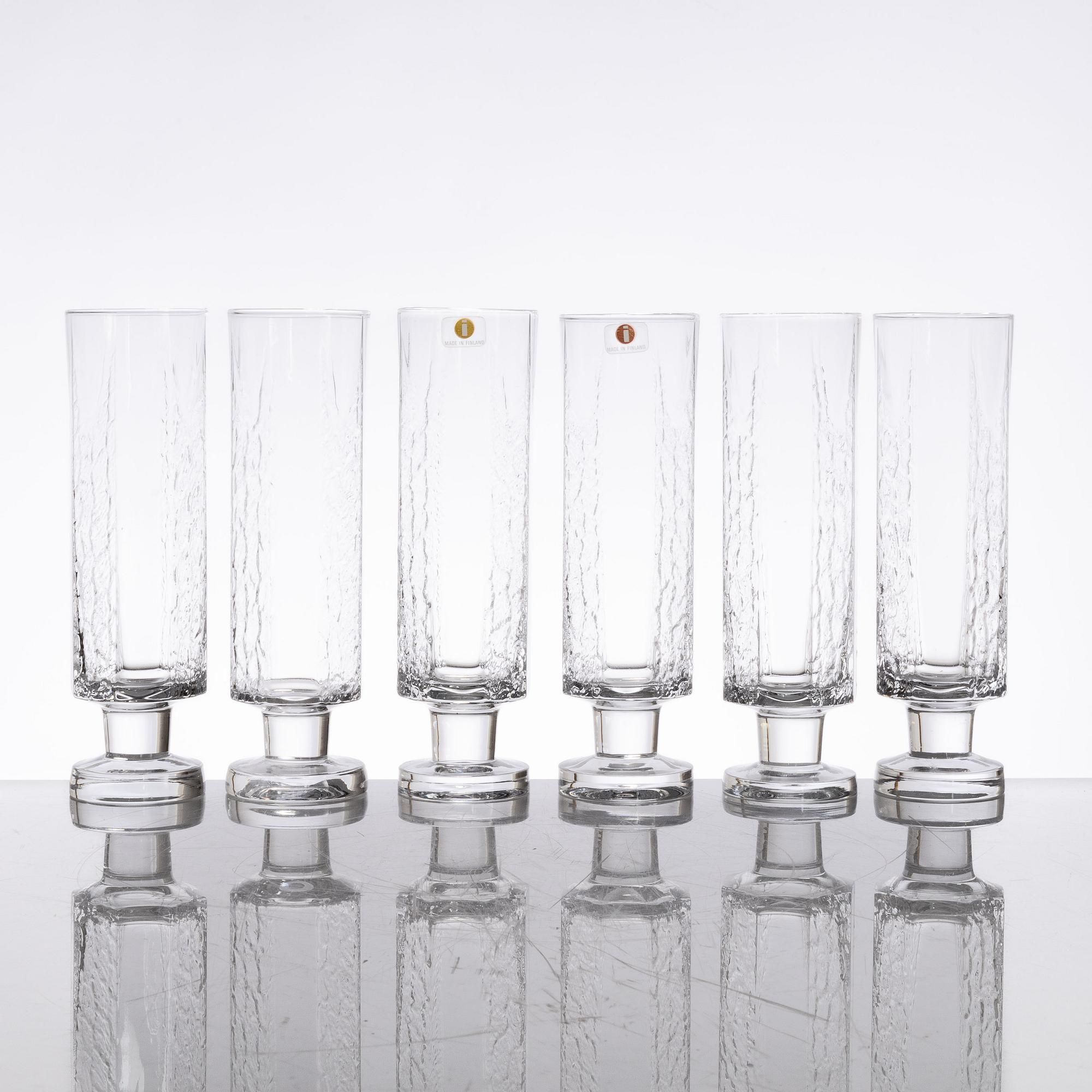Timo Sarpaneva, champagneglas, 12 st, "Kalinka", Iittala.