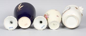 PARTI PORSLIN, 6 delar, bl a Meissen, 1900-tal.