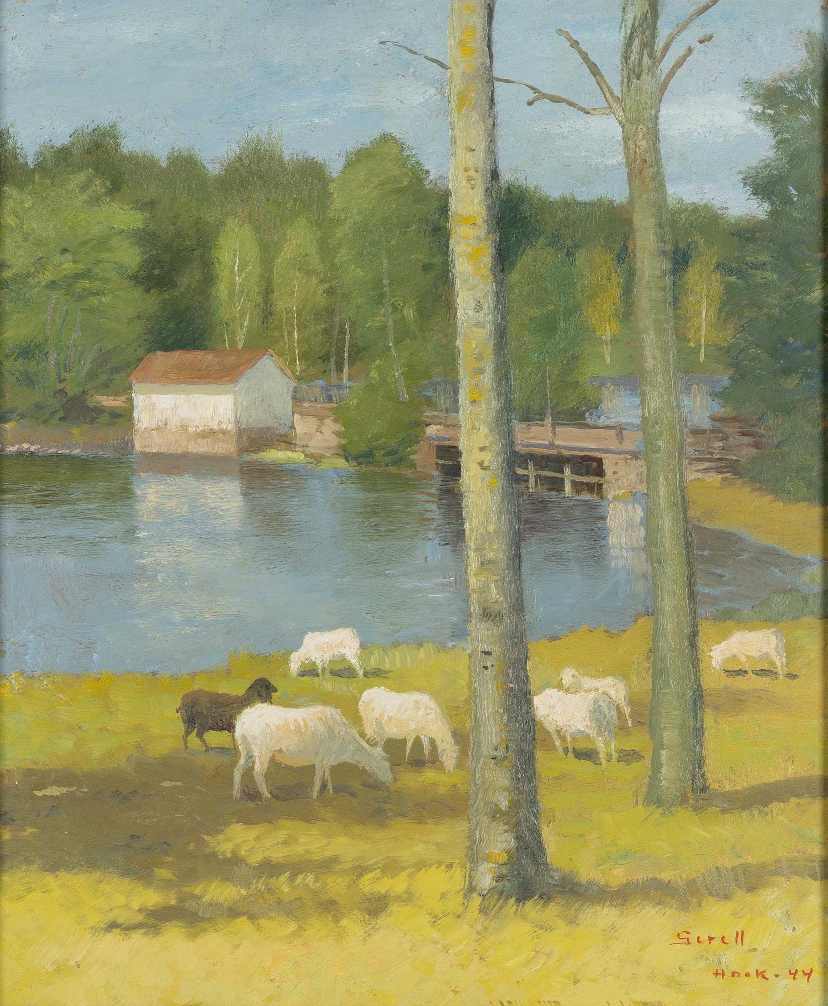 Greta Gerell, "Tidig vår med betande lamm".