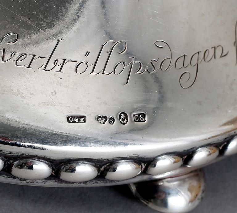 BORDSLAMPA, silver. CG Hallberg, Stockholm 1929.