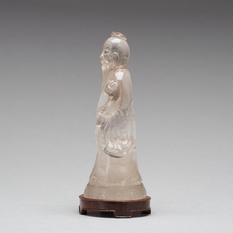 A rock chrystal figure of Shoulau, late Qing dynasty.