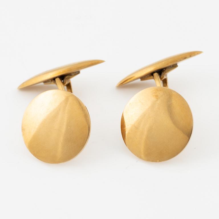 Manschettknappar och skjortknappar, sex stycken, 18K guld.